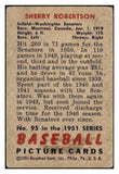 1951 Bowman Baseball #095 Sherry Robertson Senators VG 492582