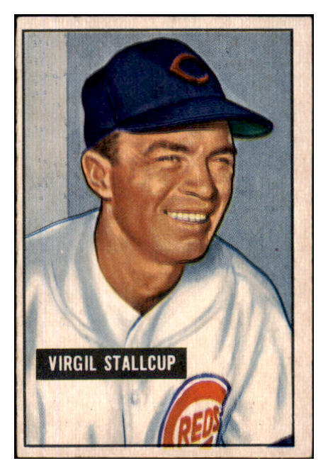 1951 Bowman Baseball #108 Virgil Stallcup Reds EX 492595