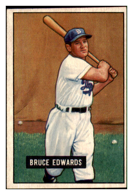 1951 Bowman Baseball #116 Bruce Edwards Dodgers EX-MT 492603