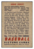 1951 Bowman Baseball #119 Eddie Joost A's EX-MT 492605
