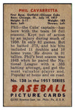 1951 Bowman Baseball #138 Phil Cavarretta Cubs GD-VG 492620
