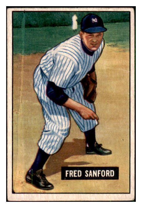 1951 Bowman Baseball #145 Fred Sanford Yankees VG-EX 492625