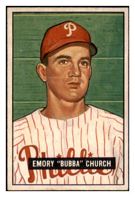 1951 Bowman Baseball #149 Bubba Church Phillies EX 492629