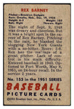 1951 Bowman Baseball #153 Rex Barney Dodgers PR-FR 492632