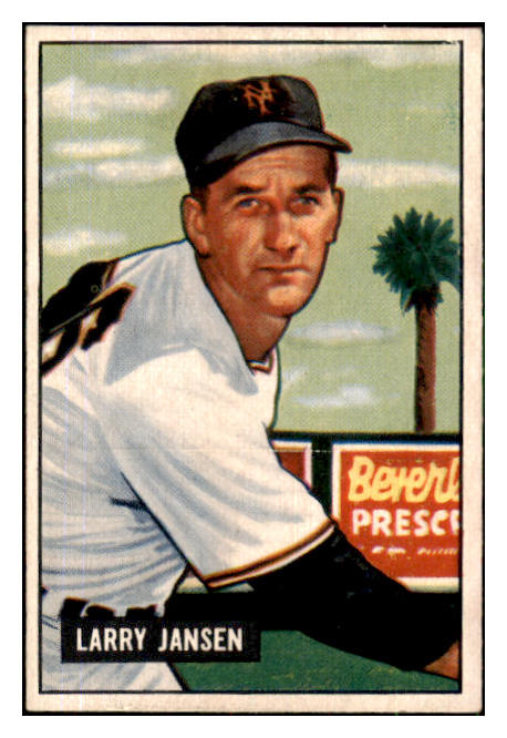 1951 Bowman Baseball #162 Larry Jansen Giants EX-MT 492641