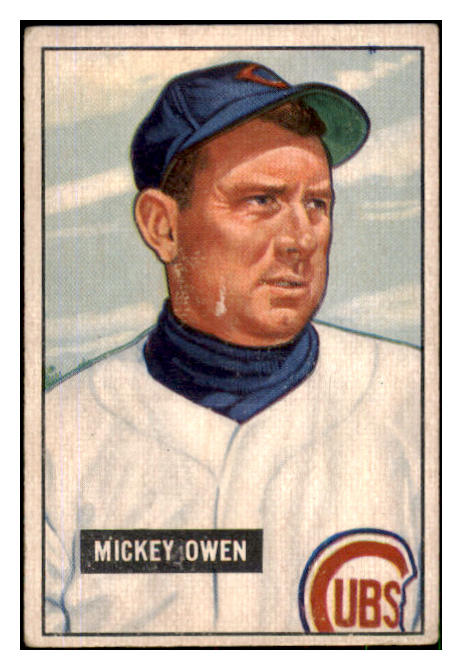 1951 Bowman Baseball #174 Mickey Owen Cubs VG-EX 492653