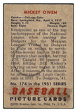 1951 Bowman Baseball #174 Mickey Owen Cubs VG-EX 492653