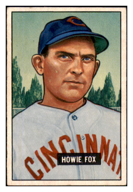 1951 Bowman Baseball #180 Howie Fox Reds VG-EX 492657