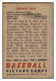 1951 Bowman Baseball #180 Howie Fox Reds VG-EX 492657