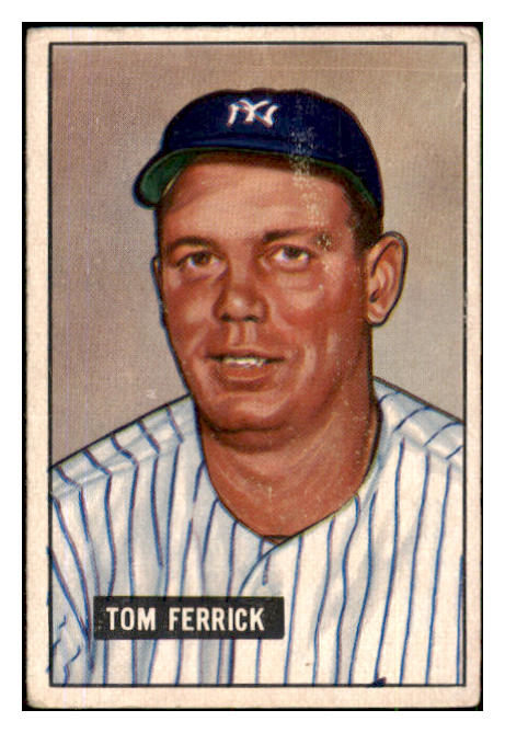 1951 Bowman Baseball #182 Tom Ferrick Yankees VG 492658