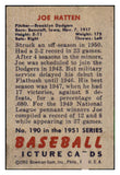 1951 Bowman Baseball #190 Joe Hatten Dodgers EX-MT 492664