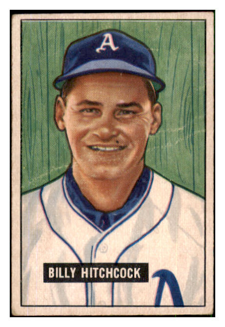 1951 Bowman Baseball #191 Billy Hitchcock A's VG 492665