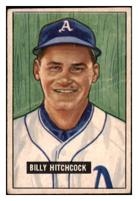 1951 Bowman Baseball #191 Billy Hitchcock A's VG 492665