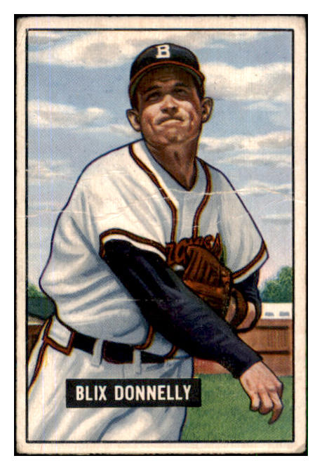 1951 Bowman Baseball #208 Blix Donnelly Braves GD-VG 492678