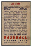 1951 Bowman Baseball #210 Les Moss Red Sox EX-MT 492680