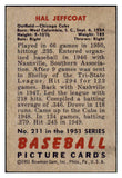 1951 Bowman Baseball #211 Hal Jeffcoat Cubs EX-MT 492681
