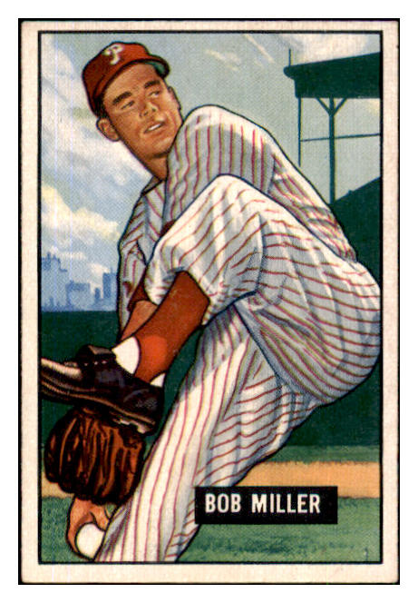 1951 Bowman Baseball #220 Bob Miller Phillies EX-MT 492687