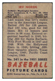 1951 Bowman Baseball #241 Irv Noren Senators VG-EX 492704