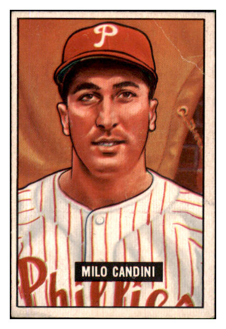 1951 Bowman Baseball #255 Milo Candini Phillies VG-EX 492715
