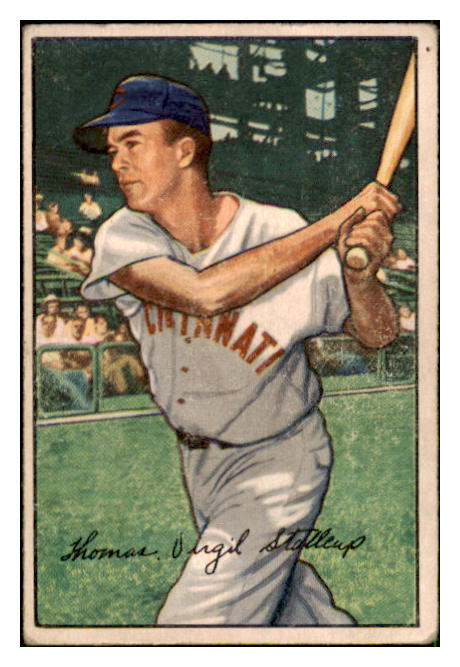 1952 Bowman Baseball #006 Virgil Stallcup Reds VG-EX 492737