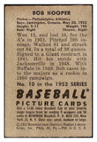 1952 Bowman Baseball #010 Bob Hooper A's VG 492741