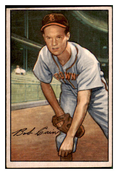 1952 Bowman Baseball #019 Bob Cain Browns VG-EX 492752