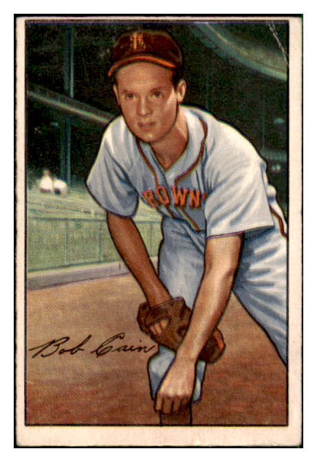 1952 Bowman Baseball #019 Bob Cain Browns VG 492753