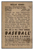 1952 Bowman Baseball #020 Willie Jones Phillies VG-EX 492754