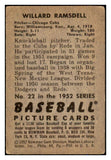 1952 Bowman Baseball #022 Willard Ramsdell Cubs VG-EX 492758