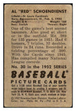 1952 Bowman Baseball #030 Red Schoendienst Cardinals VG 492767