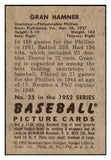 1952 Bowman Baseball #035 Granny Hamner Phillies VG-EX 492772