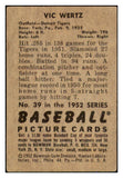 1952 Bowman Baseball #039 Vic Wertz Tigers VG-EX 492778