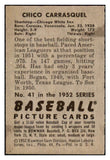 1952 Bowman Baseball #041 Chico Carrasquel White Sox NR-MT 492779