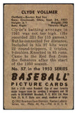 1952 Bowman Baseball #057 Clyde Vollmer Red Sox GD-VG 492801
