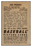 1952 Bowman Baseball #062 Joe Presko Cardinals VG-EX 492807