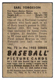 1952 Bowman Baseball #072 Earl Torgeson Braves VG-EX 492823