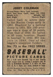 1952 Bowman Baseball #073 Jerry Coleman Yankees VG 492826