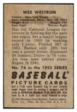 1952 Bowman Baseball #074 Wes Westrum Giants VG-EX 492827