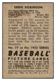 1952 Bowman Baseball #077 Eddie Robinson White Sox VG-EX 492832