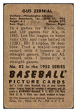1952 Bowman Baseball #082 Gus Zernial A's VG-EX 492836