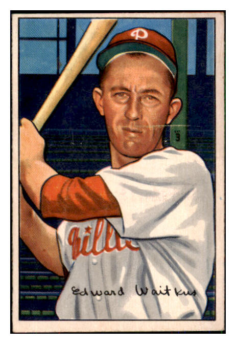 1952 Bowman Baseball #092 Eddie Waitkus Phillies VG-EX 492849