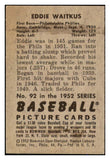 1952 Bowman Baseball #092 Eddie Waitkus Phillies VG-EX 492849