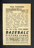 1952 Bowman Baseball #093 Paul Richards White Sox VG-EX 492851