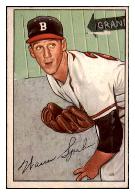 1952 Bowman Baseball #156 Warren Spahn Braves EX-MT 492904