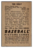 1952 Bowman Baseball #199 Ted Gray Tigers VG 492940