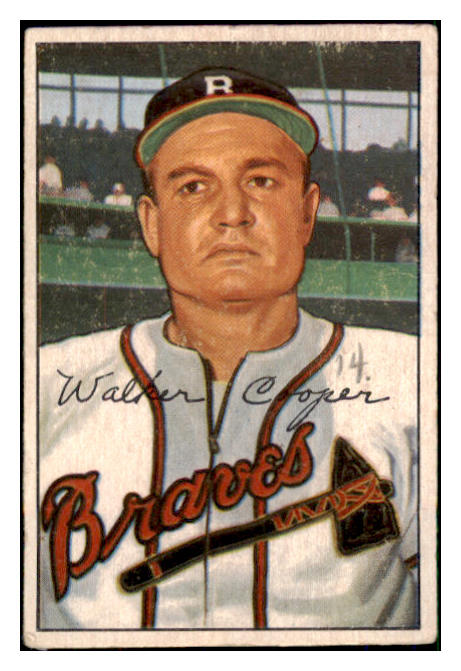 1952 Bowman Baseball #208 Walker Cooper Braves GD-VG 492946