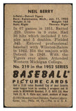 1952 Bowman Baseball #219 Neil Berry Tigers GD-VG 492952