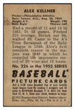 1952 Bowman Baseball #226 Alex Kellner A's VG 492961