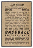 1952 Bowman Baseball #226 Alex Kellner A's EX 492962