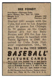 1952 Bowman Baseball #231 Dee Fondy Cubs VG-EX 492967